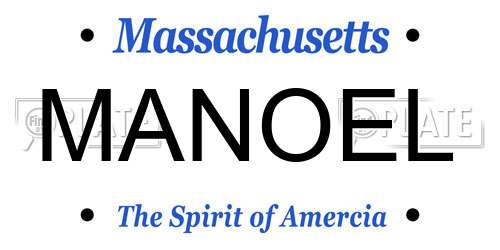 MANOEL Massachusetts License Plate