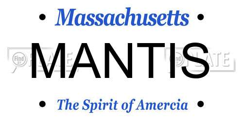 MANTIS Massachusetts License Plate