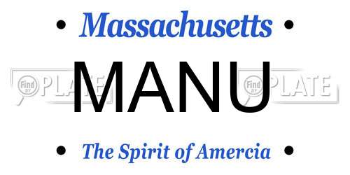 MANU Massachusetts License Plate