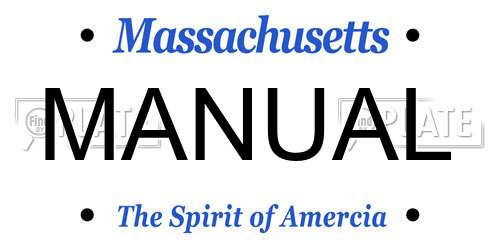 MANUAL Massachusetts License Plate