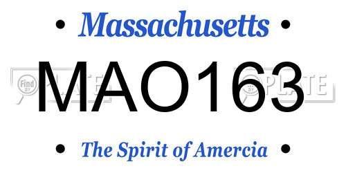MAO163 Massachusetts License Plate