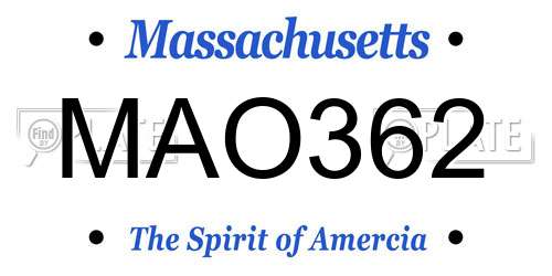 MAO362 Massachusetts License Plate
