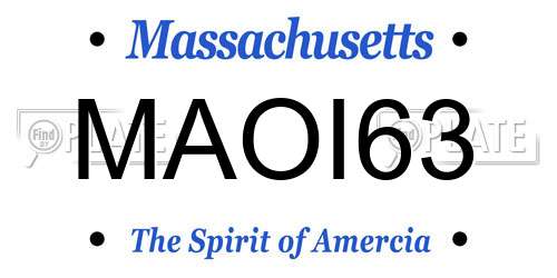 MAOI63 Massachusetts License Plate