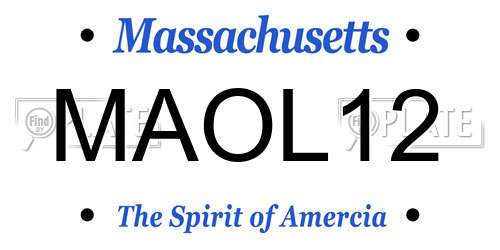 MAOL12 Massachusetts License Plate
