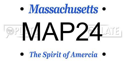 MAP24 Massachusetts License Plate