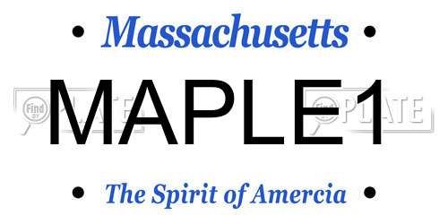 MAPLE1 Massachusetts License Plate