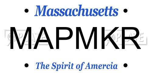MAPMKR Massachusetts License Plate