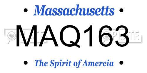 MAQ163 Massachusetts License Plate