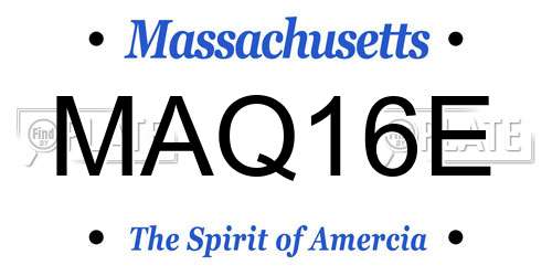 MAQ16E Massachusetts License Plate