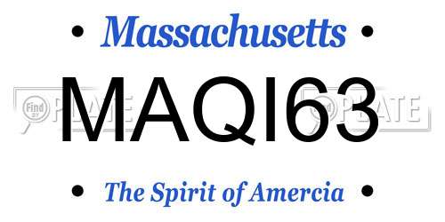 MAQI63 Massachusetts License Plate