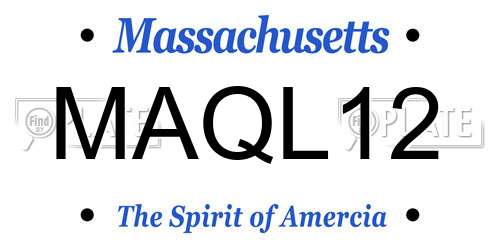 MAQL12 Massachusetts License Plate