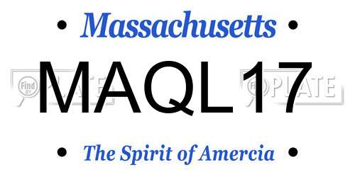 MAQL17 Massachusetts License Plate