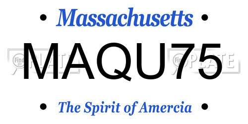 MAQU75 Massachusetts License Plate