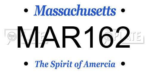 MAR162 Massachusetts License Plate