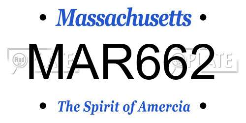 MAR662 Massachusetts License Plate
