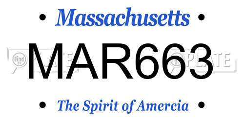 MAR663 Massachusetts License Plate