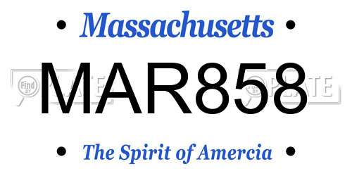 MAR858 Massachusetts License Plate