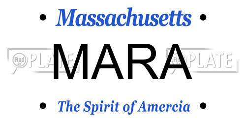 MARA Massachusetts License Plate