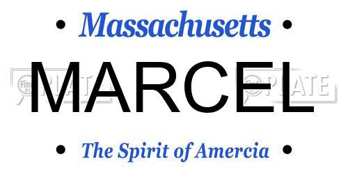 MARCEL Massachusetts License Plate