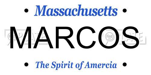 MARCOS Massachusetts License Plate