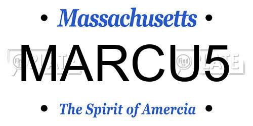 MARCU5 Massachusetts License Plate