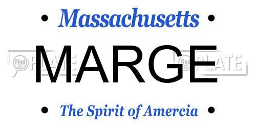 MARGE Massachusetts License Plate