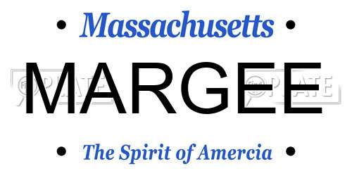 MARGEE Massachusetts License Plate