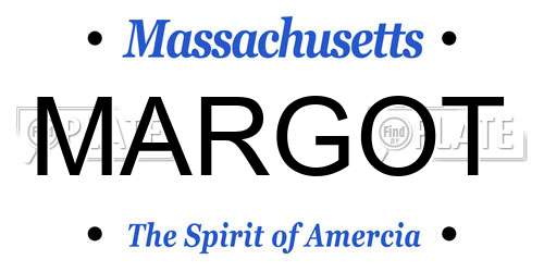 MARGOT Massachusetts License Plate