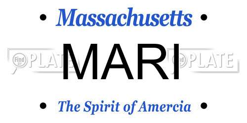 MARI Massachusetts License Plate