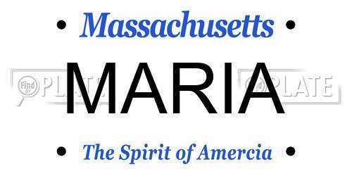 MARIA Massachusetts License Plate