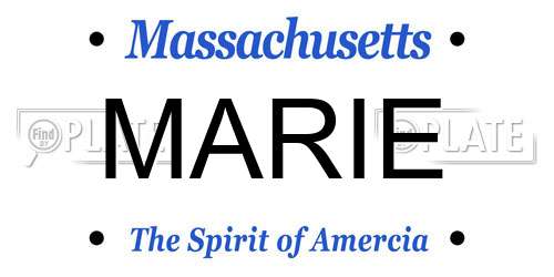 MARIE Massachusetts License Plate