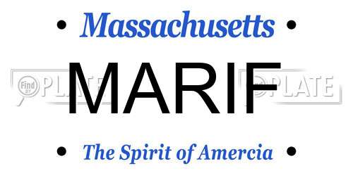 MARIF Massachusetts License Plate