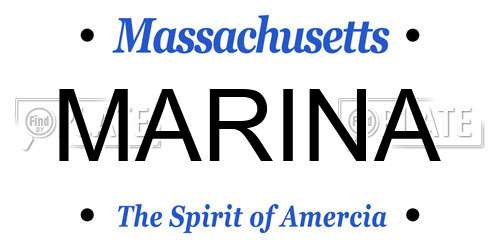 MARINA Massachusetts License Plate