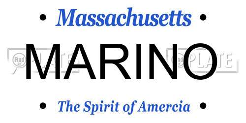 MARINO Massachusetts License Plate