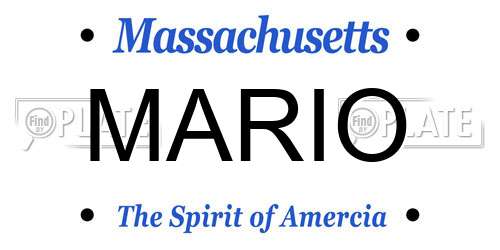 MARIO Massachusetts License Plate