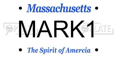 MARK1 Massachusetts License Plate