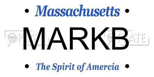 MARKB Massachusetts License Plate