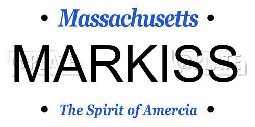 MARKISS Massachusetts License Plate