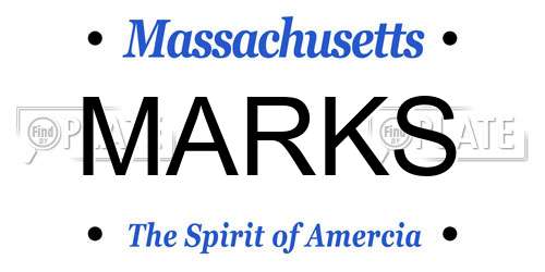 MARKS Massachusetts License Plate