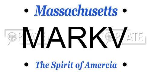 MARKV Massachusetts License Plate