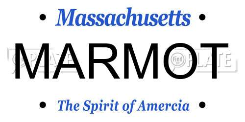 MARMOT Massachusetts License Plate