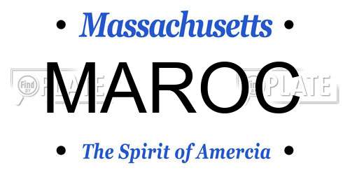 MAROC Massachusetts License Plate