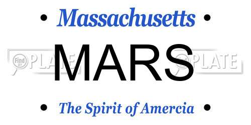 MARS Massachusetts License Plate