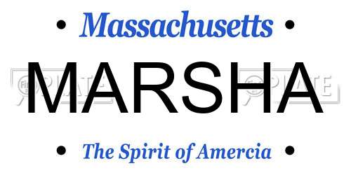 MARSHA Massachusetts License Plate