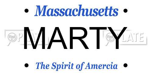 MARTY Massachusetts License Plate