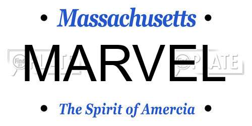 MARVEL Massachusetts License Plate