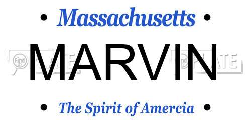 MARVIN Massachusetts License Plate