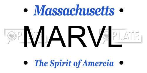 MARVL Massachusetts License Plate