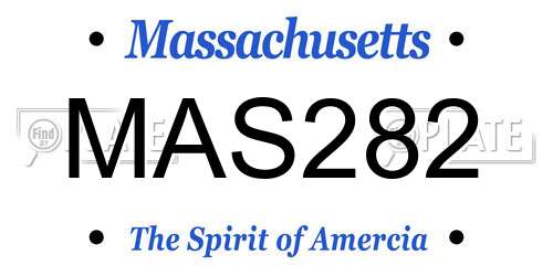 MAS282 Massachusetts License Plate