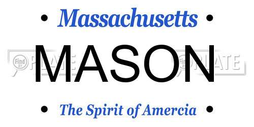 MASON Massachusetts License Plate